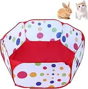 Hamster Playpen, Portable Pop Up Play Pen for Small Animals, Red 100cm Diameter Pet Playpen, Ideal for Hamster Accessories, Guinea Pig Play Pen, Rabbit Play Pen, Indoor and Outdoor Use