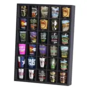Black Shot Glass Display Case 30 Slots Minifigures for all SHORT shot glasses