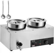 Commercial Soup Warmer Soup Station with 2*7.4Qt Pot Soup Kettle Warmer