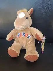 Souvies Texas Horse Beanbag Plush 8" Brown Stuffed Animal Toy Souvenir