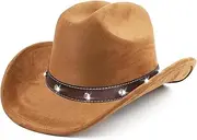 [PRESTIGE VOYAGER] Cowboy hat Women Camel, Camel, One Size