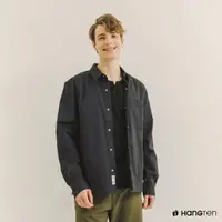 在飛比找momo購物網優惠-【Hang Ten】男裝-彈性斜紋寬鬆軍裝襯衫外套(深灰)