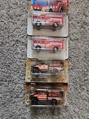 Matchbox Hazard Squad And F350 Superlift Fire Trucks Lot Of 4