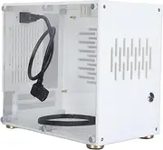 Mini ITX Computer Case, 360 Degree Open ITX Case with Acrylic Side Transparent, DIY Desktop Computer Chassis for 170x170mm Mini ITX Motherboard