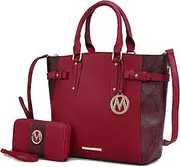 [MKF Collection] Tote Bag and wallet set, Women’s Snake Embossed Crossbody Bag and Wristlet Handbag Purse by Mia K
