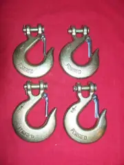 4 G70 ½” Hook Safety Latch Boat Trailer Truck Tow Transport Chain Clevis Grab .5