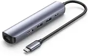 Beyori Portable USB C Hub, 5 in 1 USB Charging Hub Docking Station with 100W PD, 4K HDMI, 2 USB 3.0 Ports, 1000M Ethernet