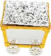 FUNOMOCYA Pirate Treasure Chest Figurine Charming Minecart Design Storage Box for Parties and Decorations Easy to Clean Decorative Prize Box for Boys