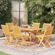 7 Piece Garden Dining Set Solid Teak Wood Patio Bar Sets
