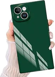 PSIOXY Compatible with iPhone 15 Case with Full Lens Protection Support Magnetic Wireless Charging Shockproof Slim Soft TPU for Women Men Cover Phone Case for iPhone 15 Green