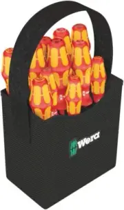 Wera Kraftform 2go 100 VDE 1000v screwdriver Set In Tool Quiver, PH/PZ/TX/SL, 12