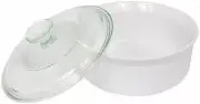 CorningWare French White 1-1/2-Quart Covered Round Dish with Glass Top