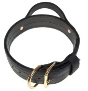 Dog Pet Agitation Collar with Handle Black W 2" L 14"-16"