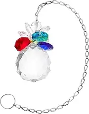 Yardwe Crystal for Decor Hanging Crystal Sun Catcher Battery Rope Pineapple Shape Window Decor Pendant