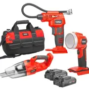 TOPEX 20V Air Compressor Tyre Inflator Handheld Vacuum Cleaner LED Torch