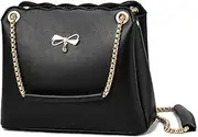 [NICOLE & DORIS] Crossbody Bags for Women Ladies Small Handbags Fashion Shoulder Bag PU Leather Designer Top-handle Bags Diagonal Bag for Women with Chain
