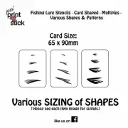 Fishing Lure Stencils - Card Shaped - Multiples - Various Shapes & Patterns