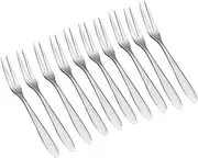 KICHOUSE 10pcs Stainless Steel Cocktail Forks Elegant Fruit Forks for Desserts Appetizers and Salads Dishwasher Safe for Home Restaurant and Bar Use