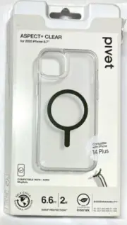 Pivet - Aspect+ Case w/ Magsafe for iPhone 15 Plus / 14 Plus Clear New