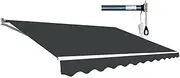 Motorised Outdoor Folding Arm Awning Retractable Sunshade Canopy Grey 4.0m x 2.5m