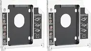 2Pcs SSD HDD Caddy 9.5mm Case Adapter, 2nd SSD HDD Caddy Optical Drive Bay DVD Adapter Case 9.5mm with 3‑Way Switch for Universal Laptop CD/DVD-ROM Optical Bay