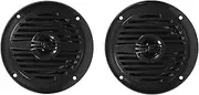 ROCKVILLE Pair MS40B Black 4" 200 Watt Marine Boat Speakers Compact and Powerful