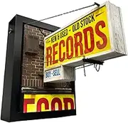 Record Store Retro Wall Light, Handmade Vinyl Records Wall Light, LED Neon Sign Decor Lighting, 3D Miniature Shop Lightbox, Nostalgic Ornaments for Music Room, Studio, Record Collectors & Music Lovers