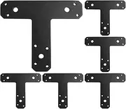 [Generic] Black Flat Corner Brackets - Iron Flat Household Iron Joining Bracket Brace - Black Joining Bracket Brace for Tables, Chairs, Multifunctional Tie Plates for Joints, Cracks