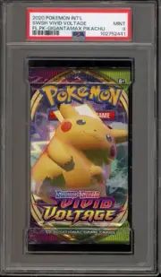 Pokemon Vivid Voltage Gigantamax Pikachu Art Sealed Booster Pack PSA 9