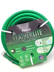 Flexon Featherlite 5/8 x 50' Flexible Garden Hose - 50 ft - Green MADE IN USA