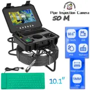 7mm 50M Cable Meter DVR 1080P Screen 10.1"IPS Pipe Sewer Drain Inspection Camera