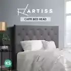 Artiss Bed Frame King Single Size Bed Head Headboard Bedhead CAPPI Fabric Grey