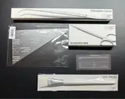 Set of ADA LAB Limited Soil Brush, Label Sticker, Scissors, Tweezers, Scraper