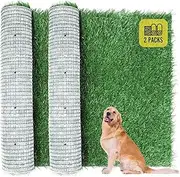 Dog Grass Pad, 2-Pack Portable Grass Pee Pads for Dogs Washable Professional Dog Grass Mat Training Grass Pee Pad for Indoor Outdoor Porches Apartments and Grass Turf Mat Replacement (14inx18in)