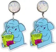 [Caiyao] Teacher Acrylic Cartoon Animal Drop Dangle Earrings Pig Elephant Duck Bird Earrings for Teachers Students Back to School Gift