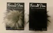Lot of 2 Furreal Poms, Extra Soft Vegan Faux Fur, Colors Jersey Wooly & Panther