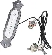 6 String Single Coil Pickup Prewired Electric Guitar Pickup Replacement with Volume and Tone Controls (Black Pearl)