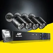 UL-Tech Security Camera, Set of 4 1080P HD 4 Channel Spy Surveillance Pet WiFi Cameras Hidden CCTV Monitor Home Safe Outdoor Indoor System, with 4TB Hard Drive 5 in 1 DVR Sliver
