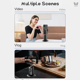 360° 自動面部跟踪雲台桌面自拍穩定器機器人攝像師帶可調節鏡頭穩定底座手機支架,適用於智能手機 Vlog 直播視頻聊天