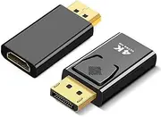 2Pcs DisplayPort to HDMI-Compatible Adapter Converter 4K Display Port Male DP to HDMI Female HD TV Cable Adapter Video Audio for PC TV Projector
