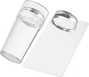 Vaguelly 1 Set Nail Stamper Kit with Scraper Transparent Nail Art Tools for DIY Manicure Salon Use Lightweight Easy to Clean