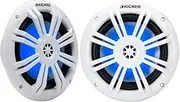 Kicker 49KM604WL KM 6.5" 4Ω Blue LED Marine Coaxial Speakers - Pair