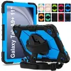 For Samsung Galaxy Tab A9+ A8 S7 FE Heavy Duty Shockproof Rugged Case with Strap