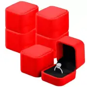 6 Pack Single Ring Box Jewelry Case Gift Box for Valentine's Proposal Engagement