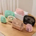 Nylon Mesh Makeup Bags Hand-held Toiletry Wash Bags Casual Cosmetic Bag Travel