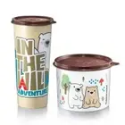 Tupperware Bearbuddy Trio Canister and Tumbler 2IN1 SET - Brown