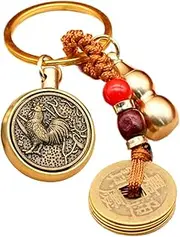 [Kuehssn] Feng Shui Coin Key Chain | Good Luck Backpack Charm - Longevity Brass Key Ring Luck Charm, Car Pendants, Feng Shui Coin Exquisite For Good Luck