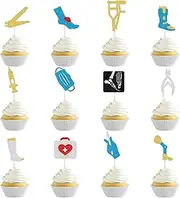 Podiatrist Graduation Cupcake Toppers, Foot Doctor Party Decorations, Podiatrist Graduation Cake Picks, Podiatry Party Decorations, Podiatrist Retirement Party Decor, 24Pcs