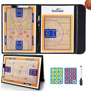 RoseFlower Basketball Magnetic Coaching Board, Basketball Tactic Coaches Strategy Board Coach's Training Equipment Aids,Dry Erase Coaching Marker Tactics Board Whiteboard, Lightweight Portable