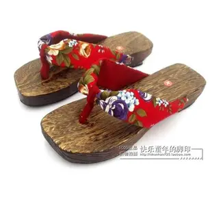 厚底夏季日式高跟木拖鞋